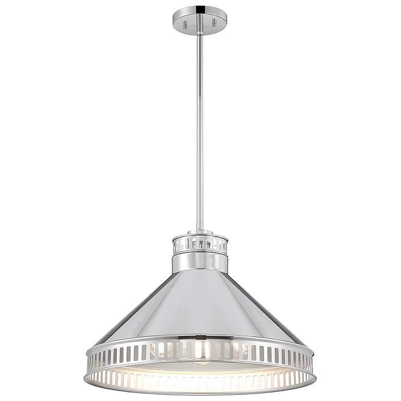Image 1 Savoy House Essentials Seagram 20" Wide Polished Nickel 3-Light Pendan