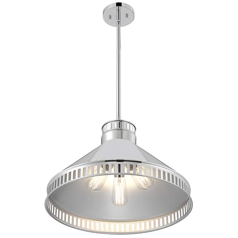 Image 4 Savoy House Essentials Seagram 20" Wide Polished Nickel 3-Light Pendan more views