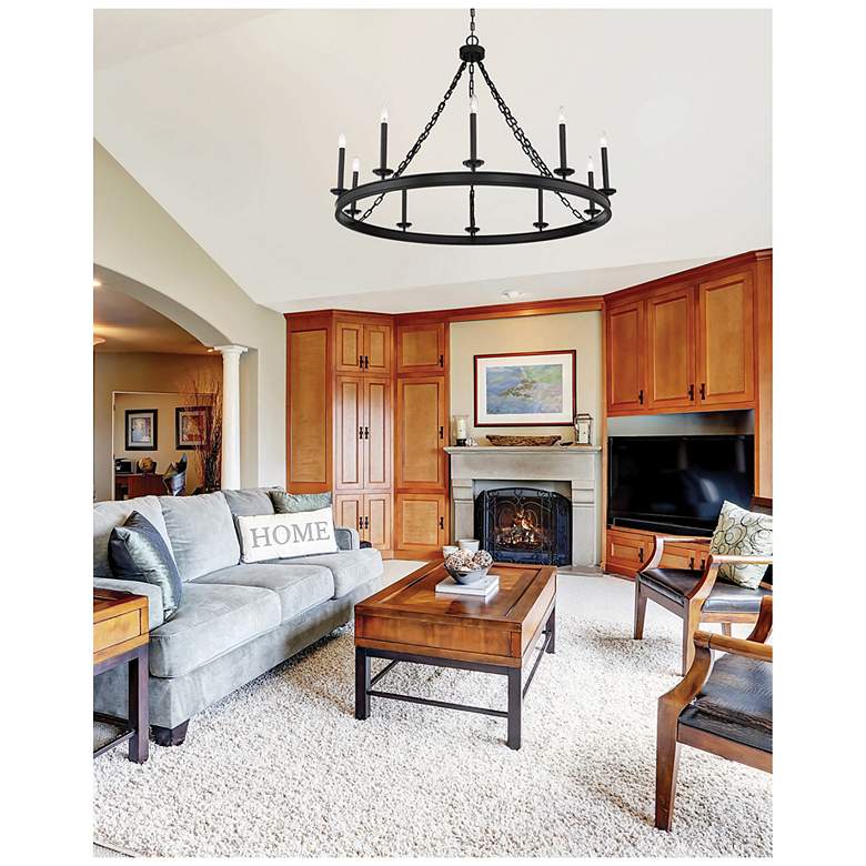 Image 7 Savoy House Essentials Seville 45" Wide Matte Black 10-Light Chandelie more views