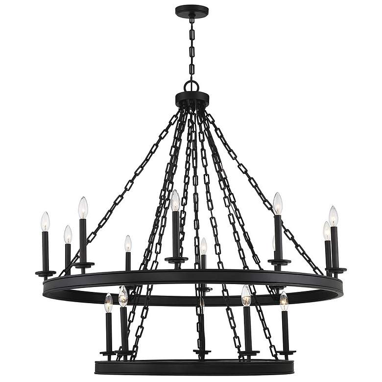 Image 1 Savoy House Essentials Seville 45" Wide Matte Black 15-Light Chandelie