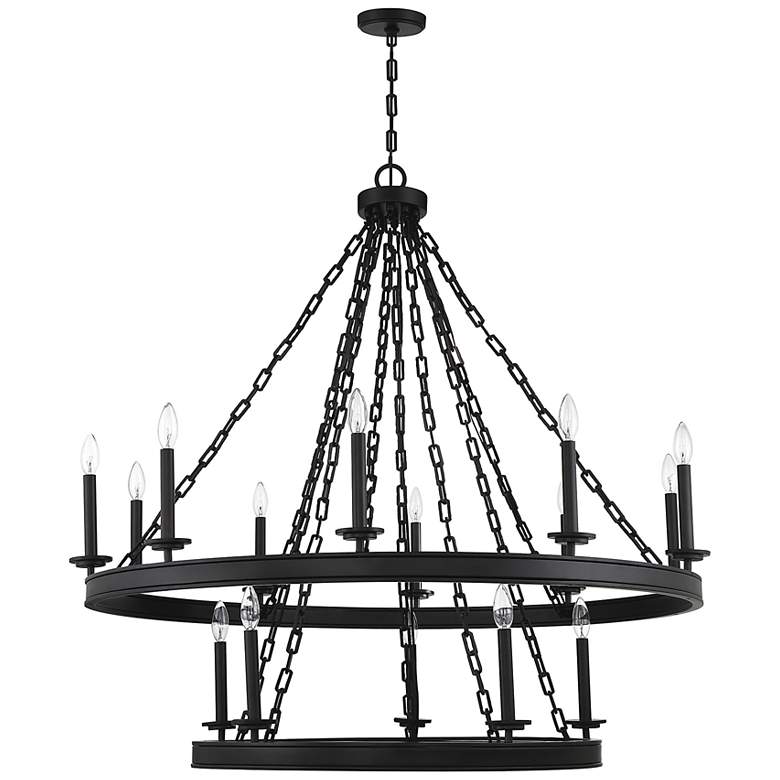 Image 2 Savoy House Essentials Seville 45" Wide Matte Black 15-Light Chandelie more views