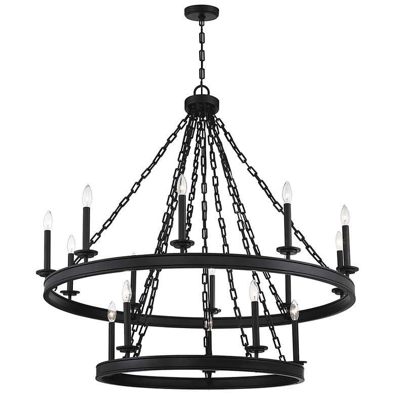 Image 3 Savoy House Essentials Seville 45" Wide Matte Black 15-Light Chandelie more views