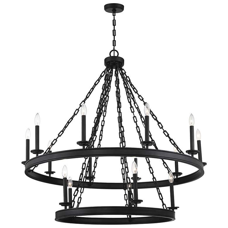 Image 5 Savoy House Essentials Seville 45" Wide Matte Black 15-Light Chandelie more views
