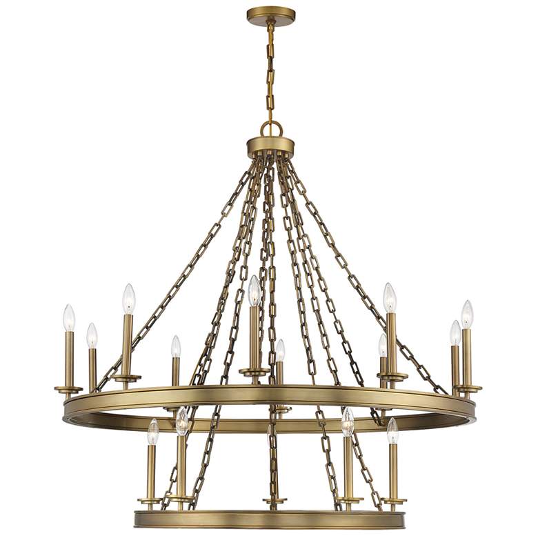 Image 1 Savoy House Essentials Seville 45" Wide Warm Brass 15-Light Chandelier