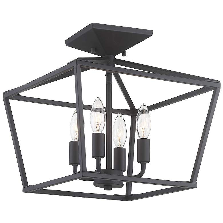 Image 2 Savoy House Essentials Townsend 13" Wide Matte Black 4-Light Ceiling L more views