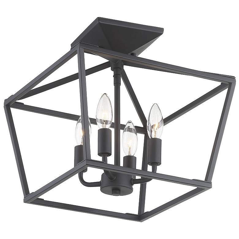 Image 3 Savoy House Essentials Townsend 13" Wide Matte Black 4-Light Ceiling L more views