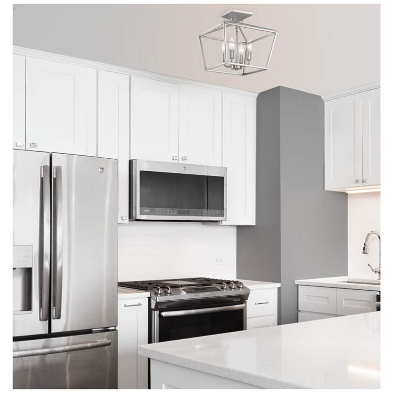 Image 1 Savoy House Essentials Townsend 13" Wide Satin Nickel 4-Light Ceiling