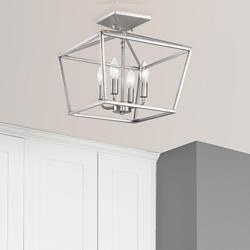 Savoy House Essentials Townsend 13" Wide Satin Nickel 4-Light Ceiling