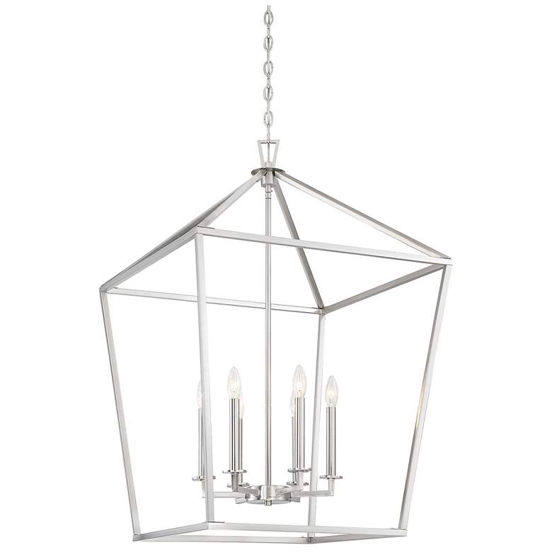 Image 3 Savoy House Essentials Townsend 24" Wide Satin Nickel 6-Light Pendant more views