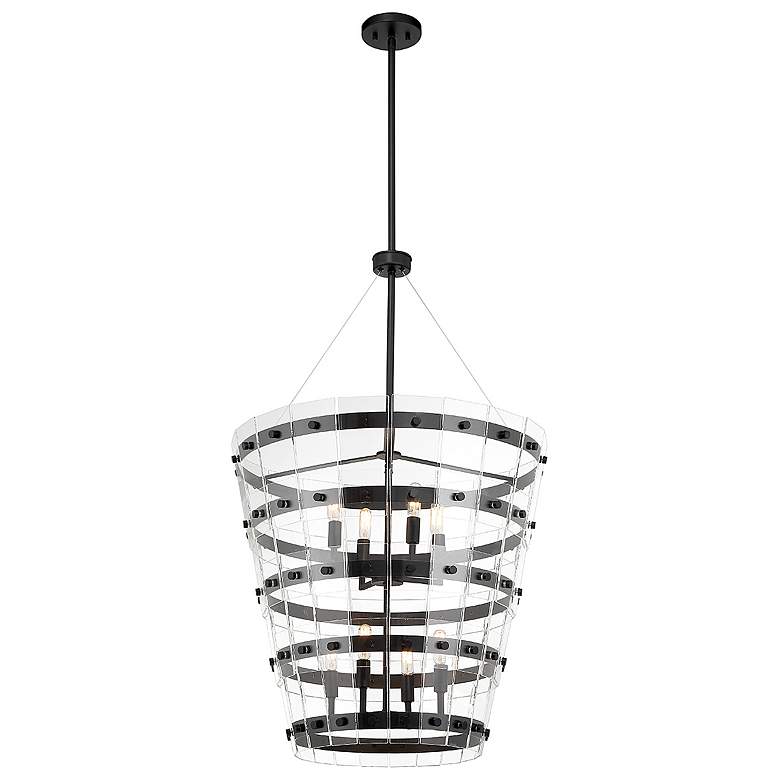 Image 3 Savoy House Essentials Ventari 25" Wide Matte Black 8-Light Pendant more views