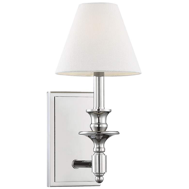 Image 5 Savoy House Essentials Washburn 15 inch High Polished Nickel Wall Sconce more views