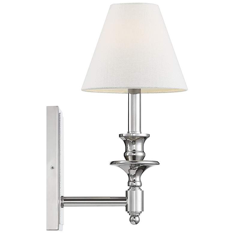 Image 7 Savoy House Essentials Washburn 15 inch High Polished Nickel Wall Sconce more views