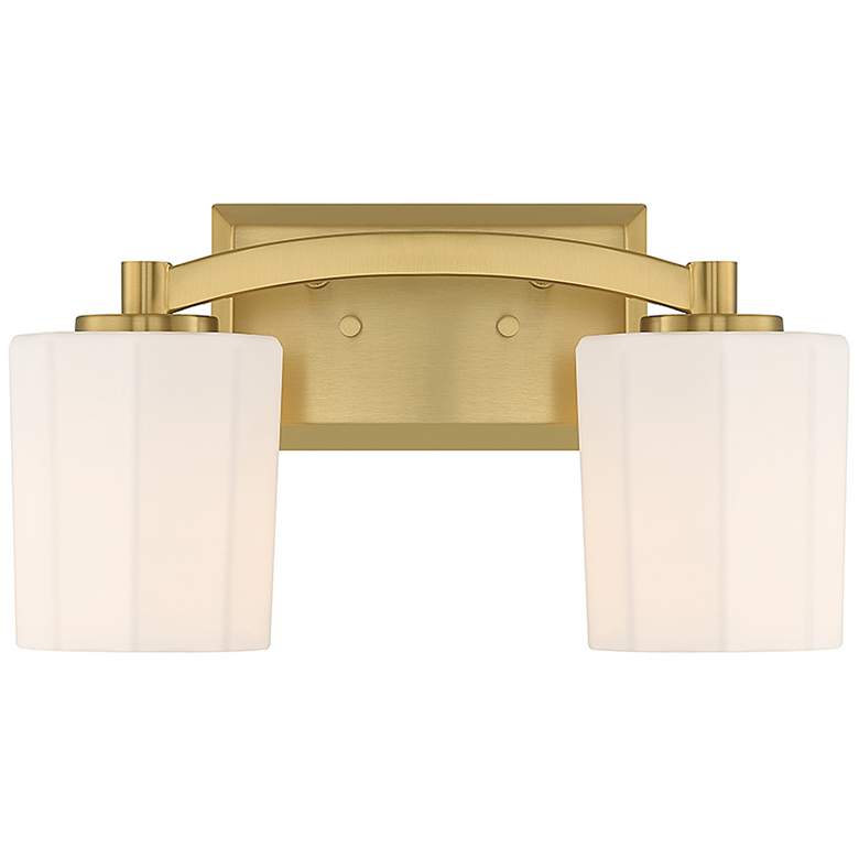 Image 1 Savoy House Essentials Whitney 14" Wide 2-Light Warm Brass Bath Light