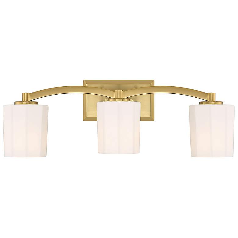 Image 1 Savoy House Essentials Whitney 24" Wide 3-Light Warm Brass Bath Light