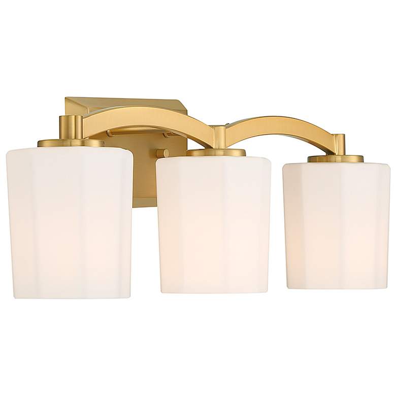 Image 4 Savoy House Essentials Whitney 24" Wide 3-Light Warm Brass Bath Light more views
