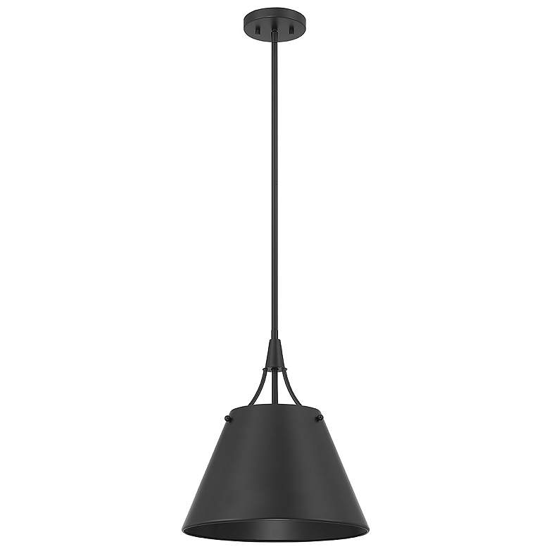 Image 2 Savoy House Essentials Willis 14" Wide Matte Black 1-Light Pendant more views
