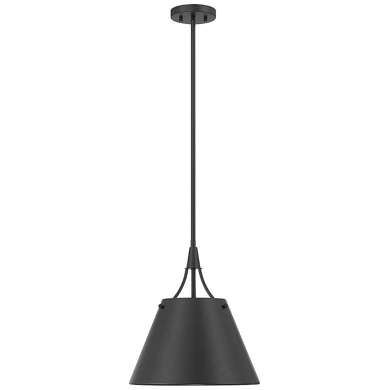 Image 3 Savoy House Essentials Willis 14" Wide Matte Black 1-Light Pendant more views