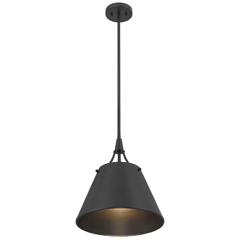 Image 4 Savoy House Essentials Willis 14" Wide Matte Black 1-Light Pendant more views