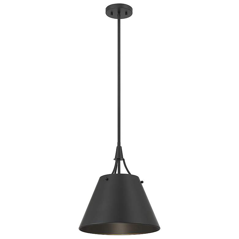 Image 5 Savoy House Essentials Willis 14" Wide Matte Black 1-Light Pendant more views