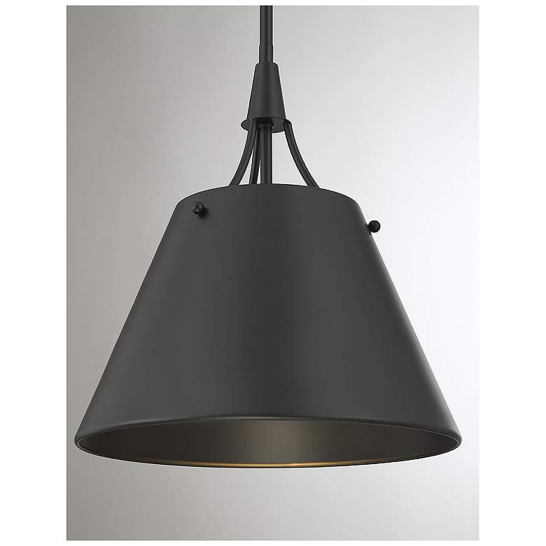 Image 6 Savoy House Essentials Willis 14" Wide Matte Black 1-Light Pendant more views