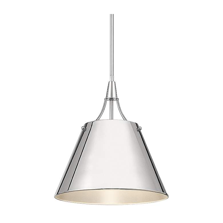 Image 1 Savoy House Essentials Willis 14 inch Wide Polished Nickel 1-Light Pendant