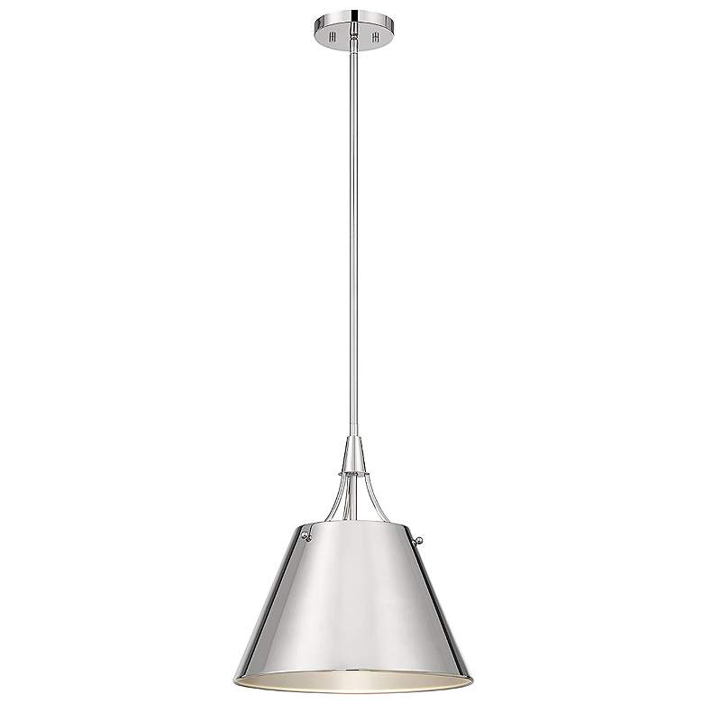 Image 4 Savoy House Essentials Willis 14 inch Wide Polished Nickel 1-Light Pendant more views