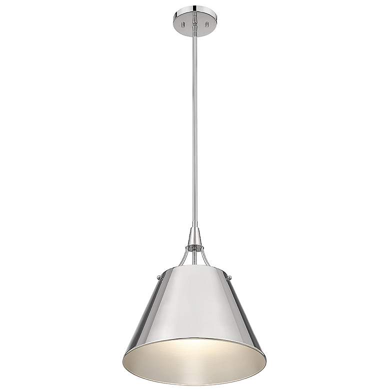 Image 5 Savoy House Essentials Willis 14 inch Wide Polished Nickel 1-Light Pendant more views