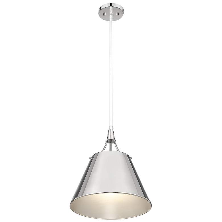 Image 5 Savoy House Essentials Willis 14" Wide Polished Nickel 1-Light Pendant more views