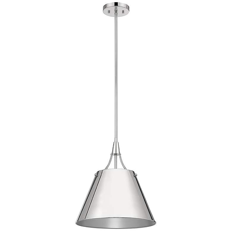 Image 7 Savoy House Essentials Willis 14 inch Wide Polished Nickel 1-Light Pendant more views