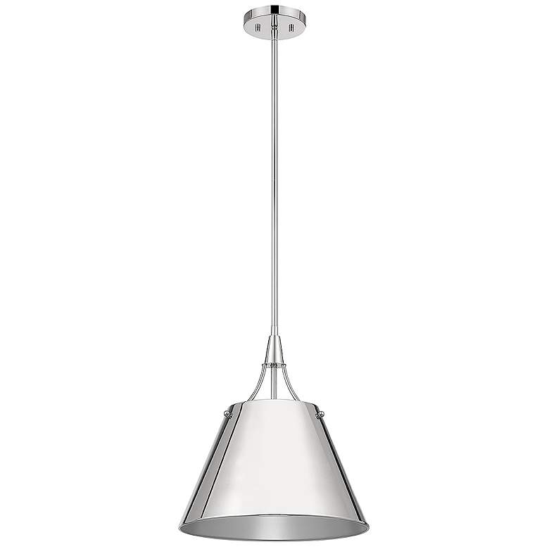 Image 7 Savoy House Essentials Willis 14" Wide Polished Nickel 1-Light Pendant more views