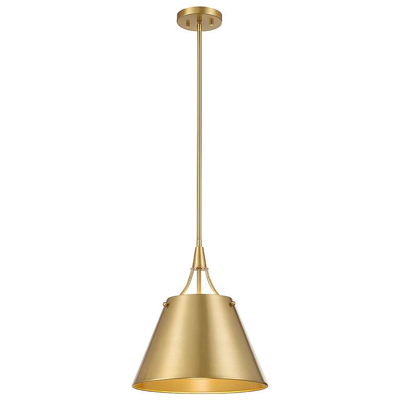 Image 1 Savoy House Essentials Willis 14" Wide Warm Brass 1-Light Pendant
