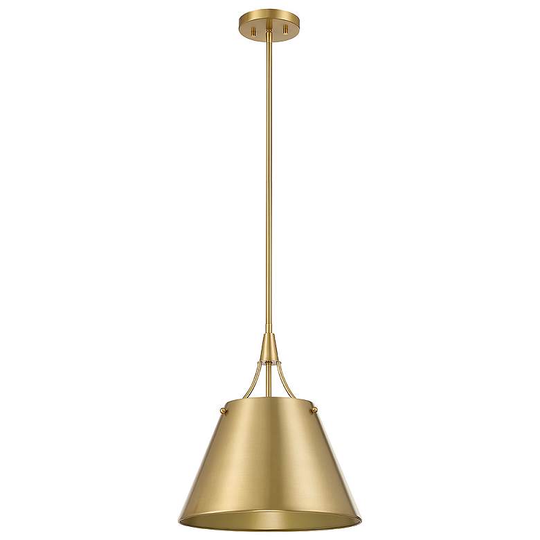 Image 2 Savoy House Essentials Willis 14" Wide Warm Brass 1-Light Pendant more views