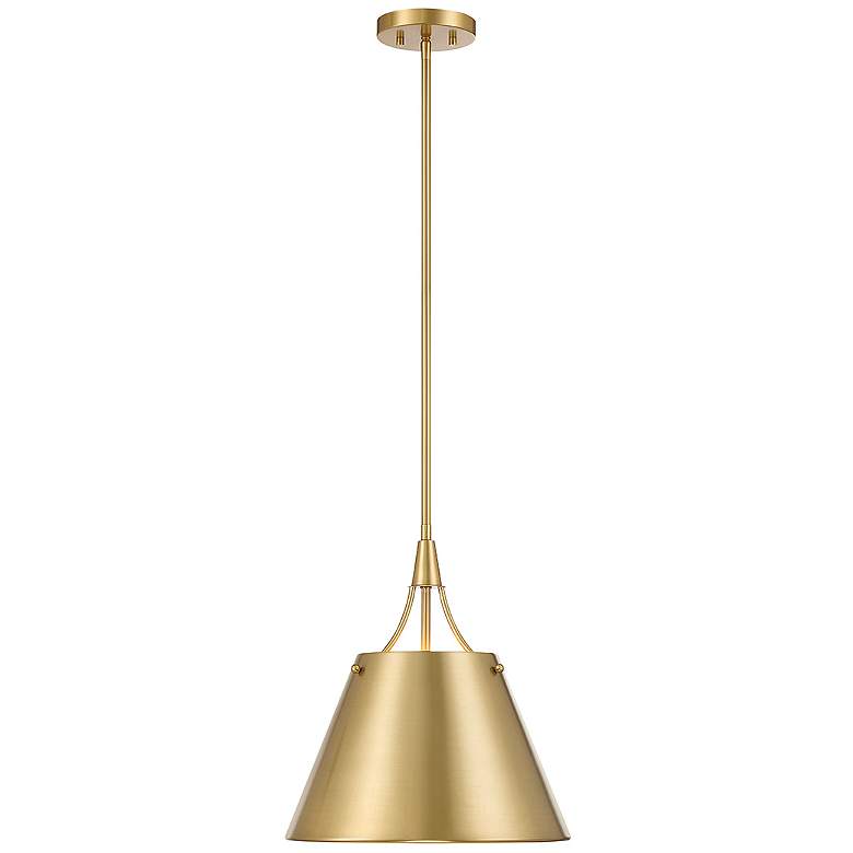 Image 3 Savoy House Essentials Willis 14" Wide Warm Brass 1-Light Pendant more views