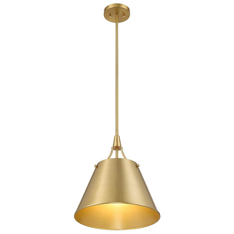 Image 4 Savoy House Essentials Willis 14" Wide Warm Brass 1-Light Pendant more views