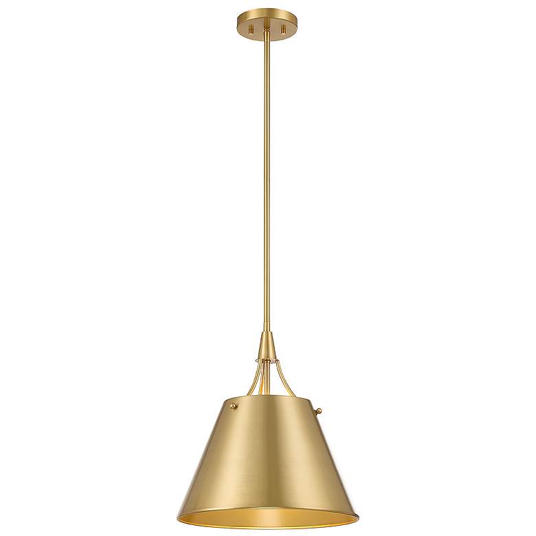 Image 5 Savoy House Essentials Willis 14" Wide Warm Brass 1-Light Pendant more views