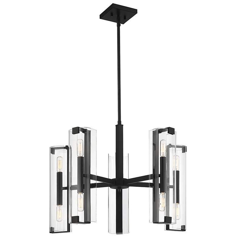 Image 3 Savoy House Essentials Winfield 25" Wide Matte Black 10-Light Chandeli more views