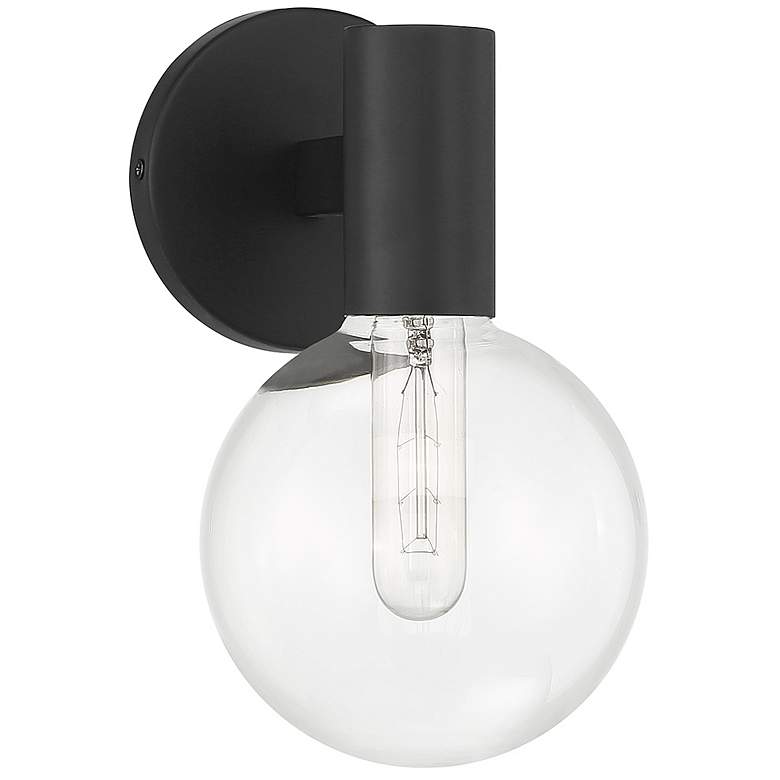 Image 2 Savoy House Essentials Wright 10" High Matte Black 1-Light Wall Sconce more views