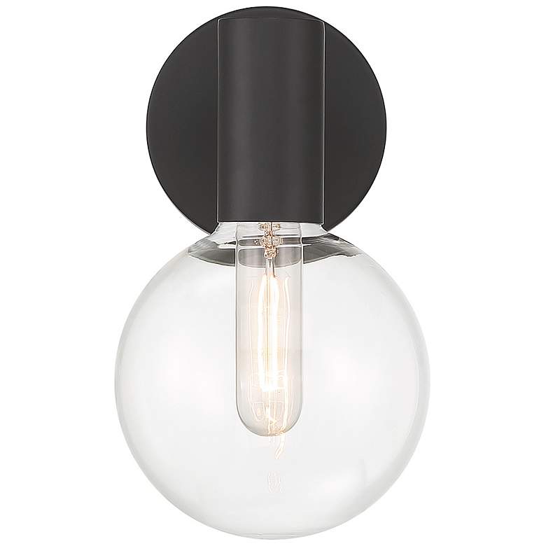 Image 3 Savoy House Essentials Wright 10" High Matte Black 1-Light Wall Sconce more views