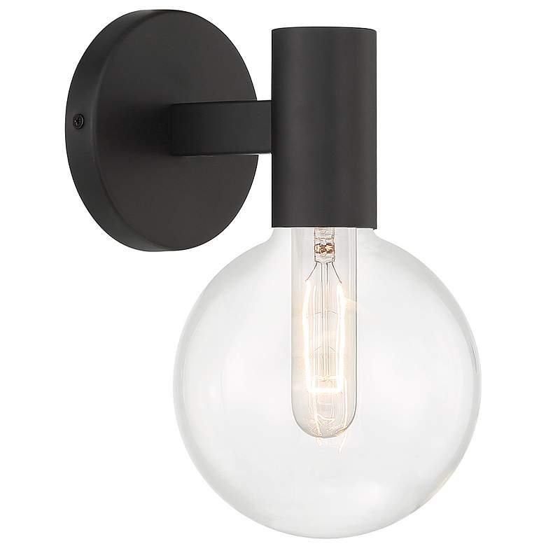 Image 4 Savoy House Essentials Wright 10" High Matte Black 1-Light Wall Sconce more views