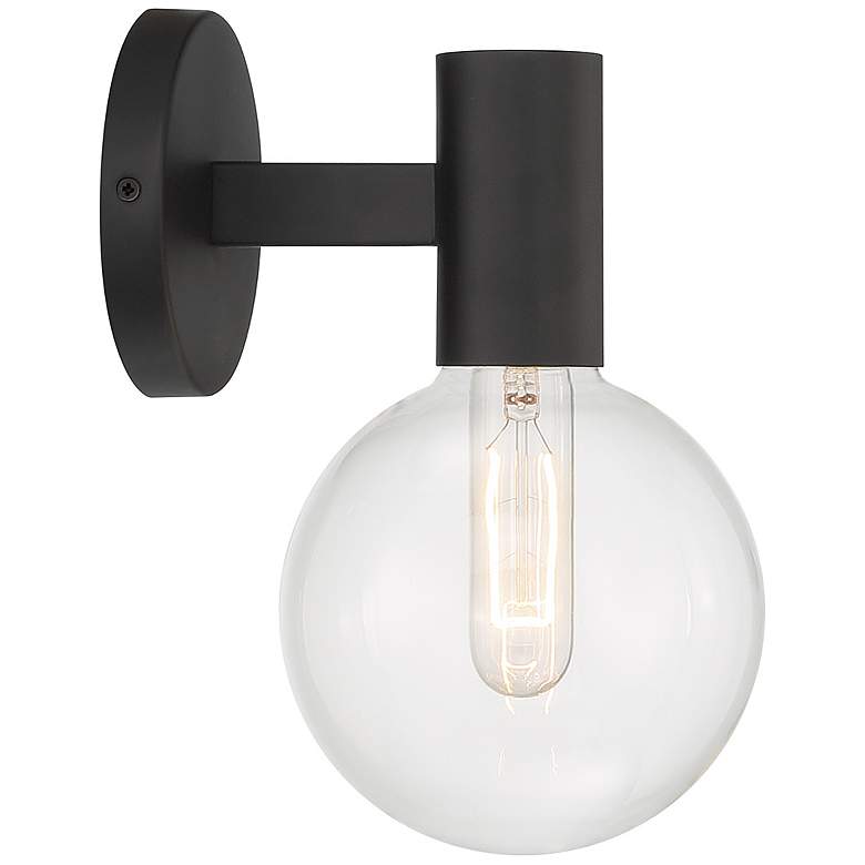 Image 5 Savoy House Essentials Wright 10" High Matte Black 1-Light Wall Sconce more views