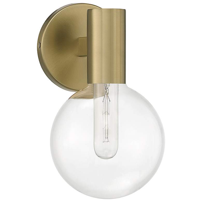 Image 2 Savoy House Essentials Wright 10" High Warm Brass 1-Light Wall Sconce more views
