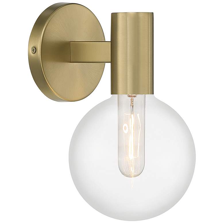 Image 4 Savoy House Essentials Wright 10" High Warm Brass 1-Light Wall Sconce more views