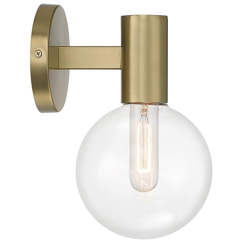 Image 5 Savoy House Essentials Wright 10" High Warm Brass 1-Light Wall Sconce more views