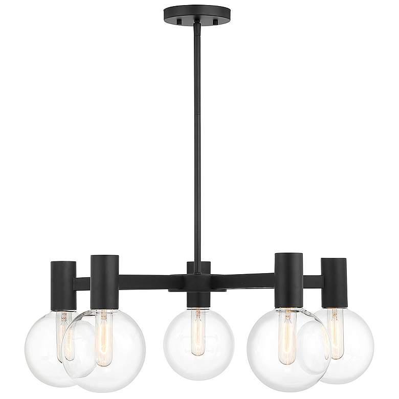 Image 1 Savoy House Essentials Wright 28" Wide Matte Black 5-Light Chandelier