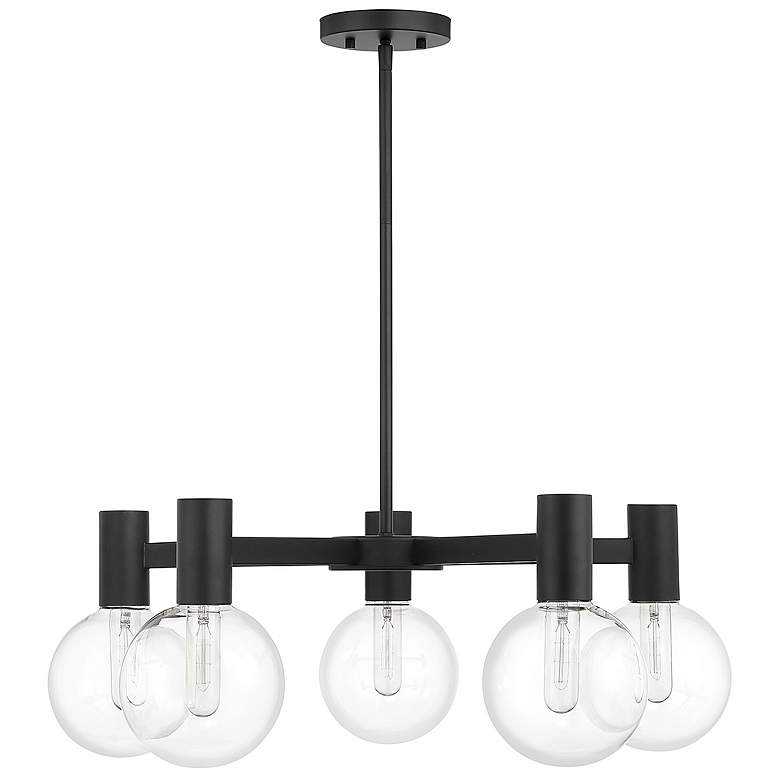 Image 2 Savoy House Essentials Wright 28" Wide Matte Black 5-Light Chandelier more views