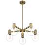 Thumbnail4 of Savoy House Essentials Wright 28" Wide Warm Brass 5-Light Chandelier more views