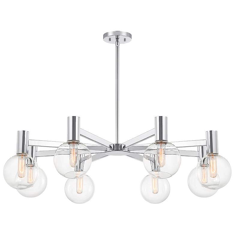 Image 3 Savoy House Essentials Wright 40" Wide Chrome 8-Light Chandelier more views