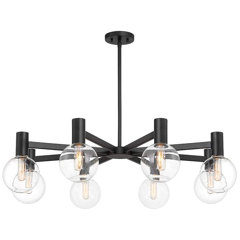 Image 3 Savoy House Essentials Wright 40" Wide Matte Black 8-Light Chandelier more views