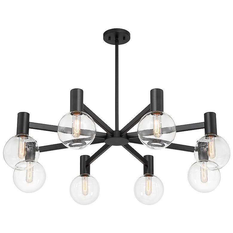 Image 4 Savoy House Essentials Wright 40" Wide Matte Black 8-Light Chandelier more views