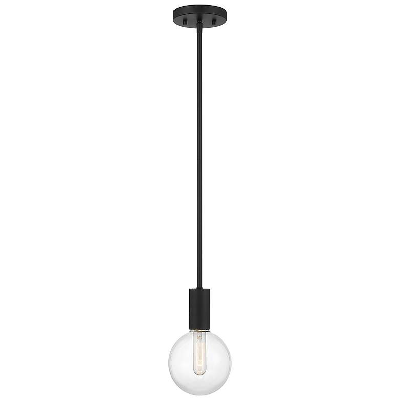 Image 1 Savoy House Essentials Wright 5.75" Wide Matte Black 1-Light Pendant